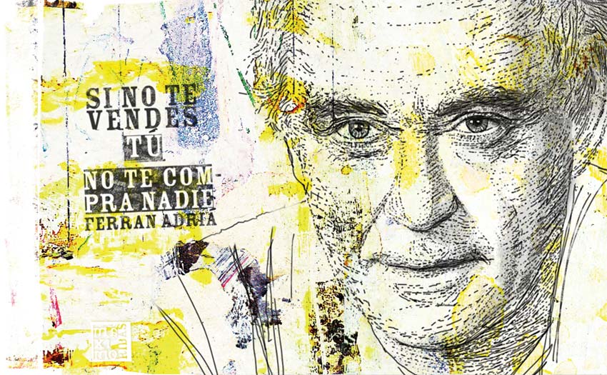 Ilustración sobre Ferran Adrià con plumilla