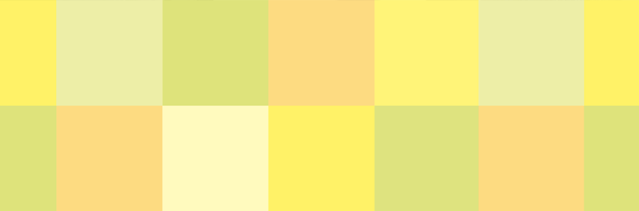 gráfico que muestra distintas gamas de colores amarillos pálidos, frios y cálidos, que se clasifican también como colores pasteles